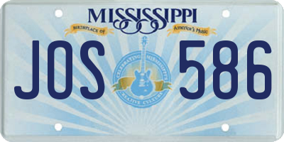 MS license plate JOS586