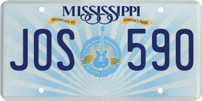 MS license plate JOS590
