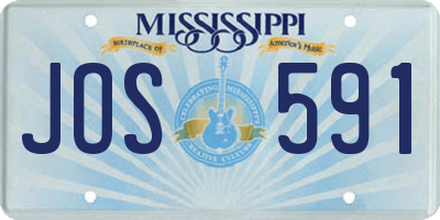 MS license plate JOS591