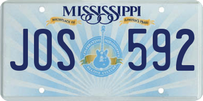 MS license plate JOS592