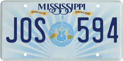 MS license plate JOS594
