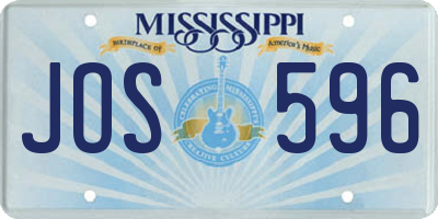 MS license plate JOS596