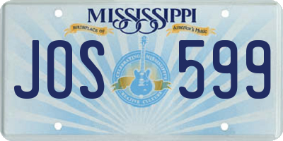MS license plate JOS599