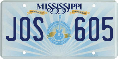 MS license plate JOS605