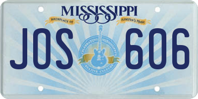 MS license plate JOS606