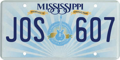 MS license plate JOS607