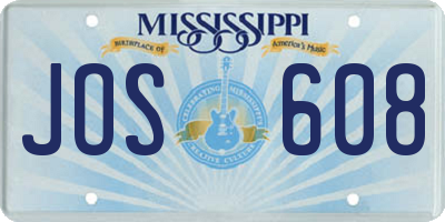 MS license plate JOS608