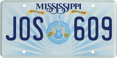 MS license plate JOS609
