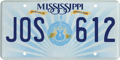 MS license plate JOS612