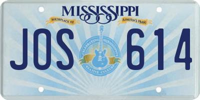 MS license plate JOS614