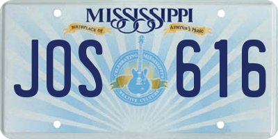 MS license plate JOS616