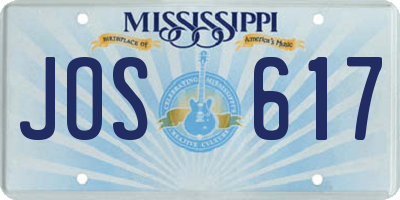 MS license plate JOS617