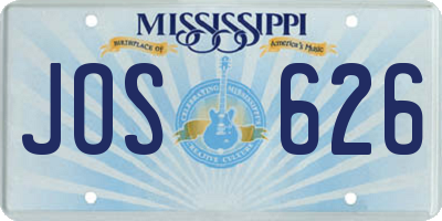 MS license plate JOS626