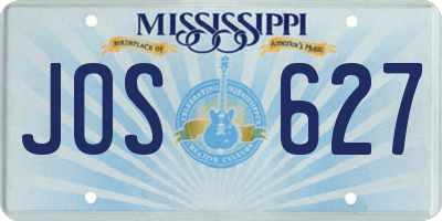 MS license plate JOS627