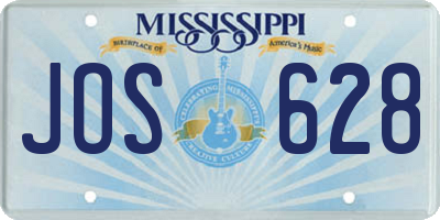 MS license plate JOS628