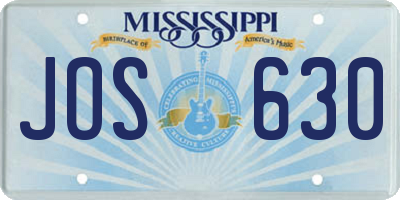 MS license plate JOS630