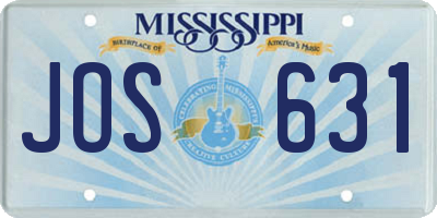 MS license plate JOS631