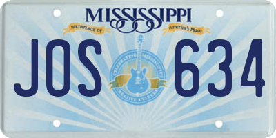 MS license plate JOS634