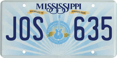 MS license plate JOS635