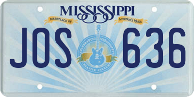 MS license plate JOS636