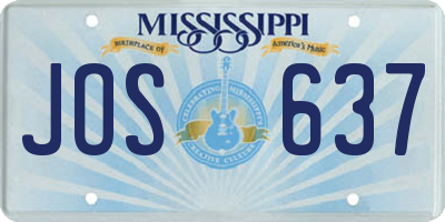 MS license plate JOS637