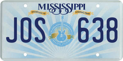 MS license plate JOS638