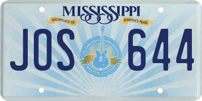 MS license plate JOS644
