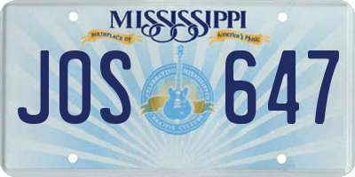 MS license plate JOS647