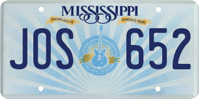 MS license plate JOS652