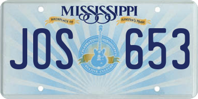 MS license plate JOS653