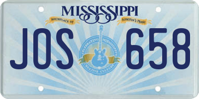 MS license plate JOS658