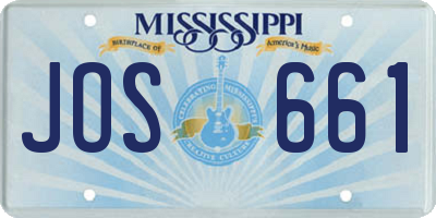 MS license plate JOS661