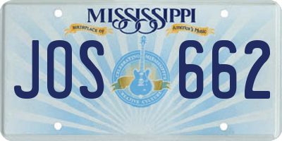 MS license plate JOS662