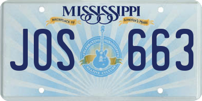 MS license plate JOS663