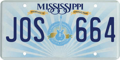 MS license plate JOS664