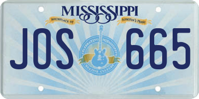 MS license plate JOS665