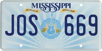 MS license plate JOS669