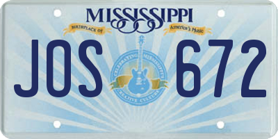 MS license plate JOS672