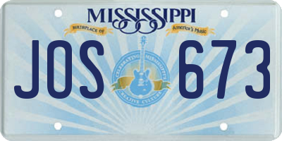 MS license plate JOS673