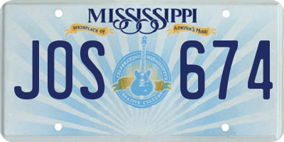 MS license plate JOS674