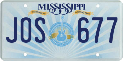 MS license plate JOS677