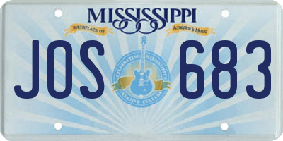MS license plate JOS683