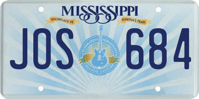 MS license plate JOS684