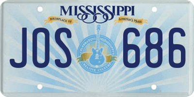 MS license plate JOS686