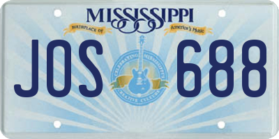 MS license plate JOS688
