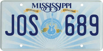 MS license plate JOS689