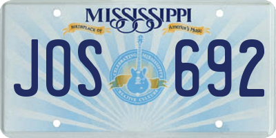 MS license plate JOS692