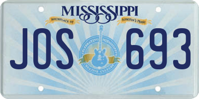 MS license plate JOS693