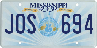 MS license plate JOS694