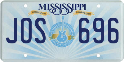 MS license plate JOS696